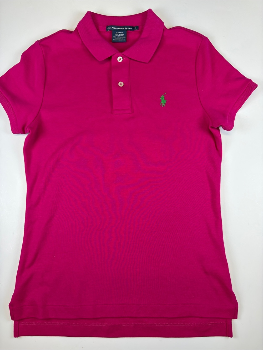 Ralph Lauren Sport Fuchsia Slim Fit Polo Shirt Women Size Medium